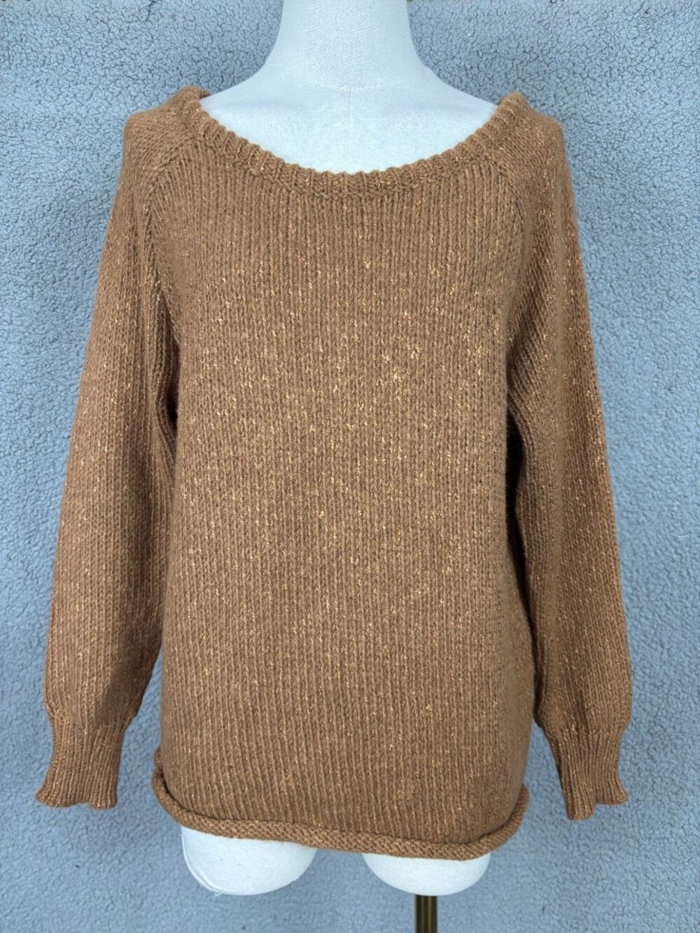 BTFBM Women's Fall Sweaters Off The Shoulder Oversized Brown Size Small NWT's.